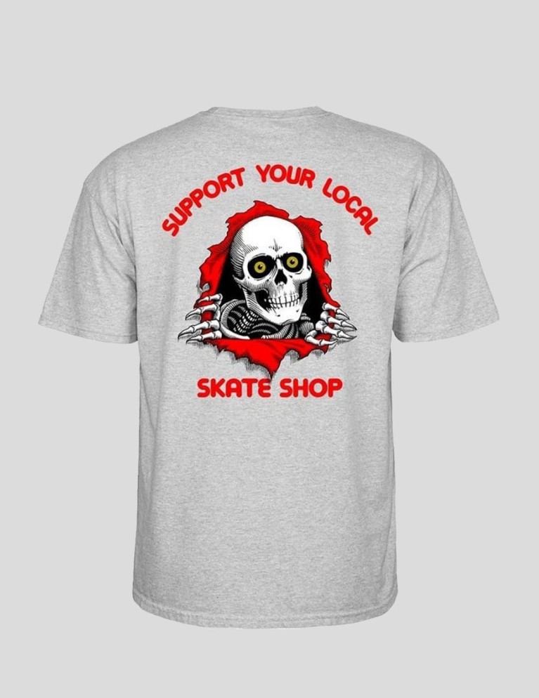 T-shirt POWELL PERALTA ripper sostenere il vostro locale tee atletica Heather